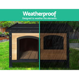 Dog Kennels: i.Pet Dog Kennel Large Wooden Outdoor Indoor House Pet Puppy Crate Cabin Waterproof