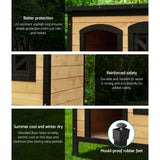 Dog Kennels: i.Pet Dog Kennel Large Wooden Outdoor Indoor House Pet Puppy Crate Cabin Waterproof