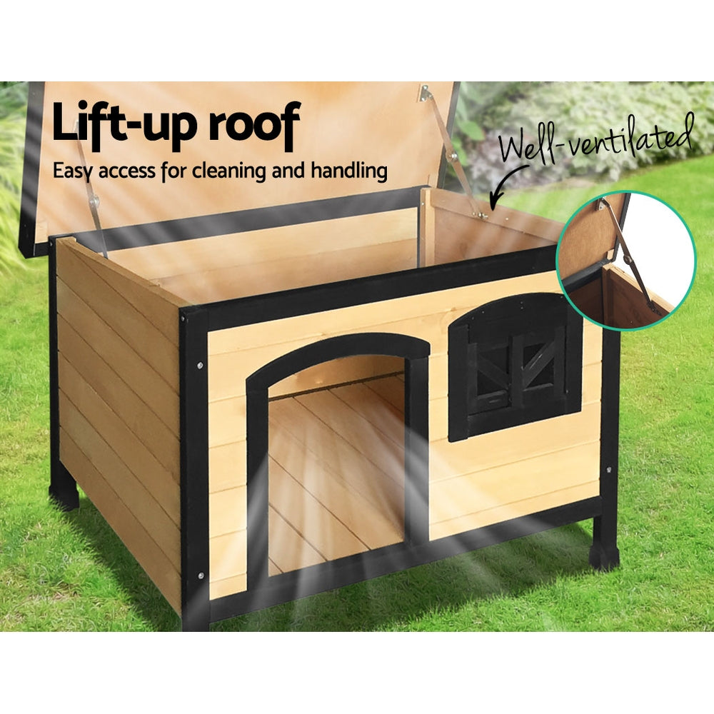 Dog Kennels: i.Pet Dog Kennel Large Wooden Outdoor Indoor House Pet Puppy Crate Cabin Waterproof