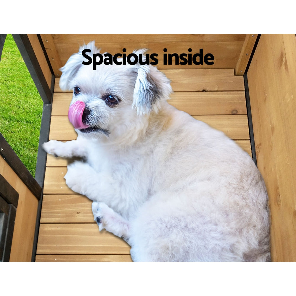Dog Kennels: i.Pet Dog Kennel Large Wooden Outdoor Indoor House Pet Puppy Crate Cabin Waterproof