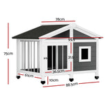 Dog Kennels: i.Pet Dog Kennel House Large Wooden Outdoor Pet Kennels Indoor Puppy Cabin Home