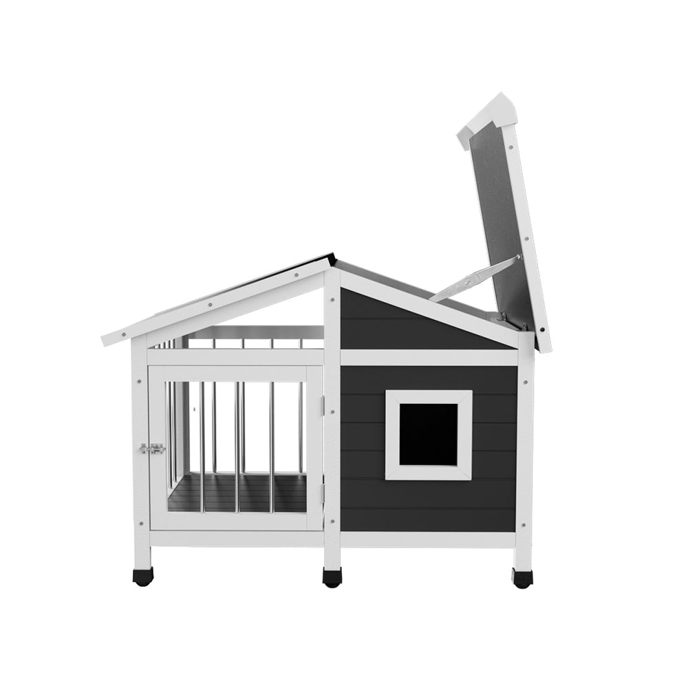 Dog Kennels: i.Pet Dog Kennel House Large Wooden Outdoor Pet Kennels Indoor Puppy Cabin Home