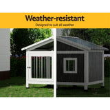 Dog Kennels: i.Pet Dog Kennel House Large Wooden Outdoor Pet Kennels Indoor Puppy Cabin Home