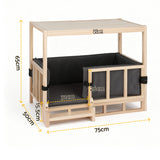 Dog Kennels: i.Pet 2in1 Dog Kennel Crate Furniture Grey Bedding Wooden House Indoor