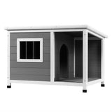 Dog Kennels: i.Pet Dog Kennel House Large Wooden Outdoor Pet Kennels Indoor Puppy Cabin Log