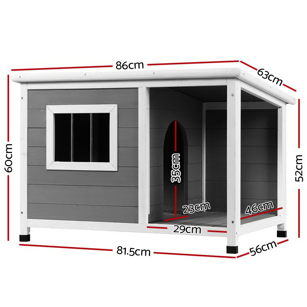 Dog Kennels: i.Pet Dog Kennel House Large Wooden Outdoor Pet Kennels Indoor Puppy Cabin Log