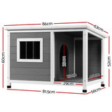 Dog Kennels: i.Pet Dog Kennel House Large Wooden Outdoor Pet Kennels Indoor Puppy Cabin Log