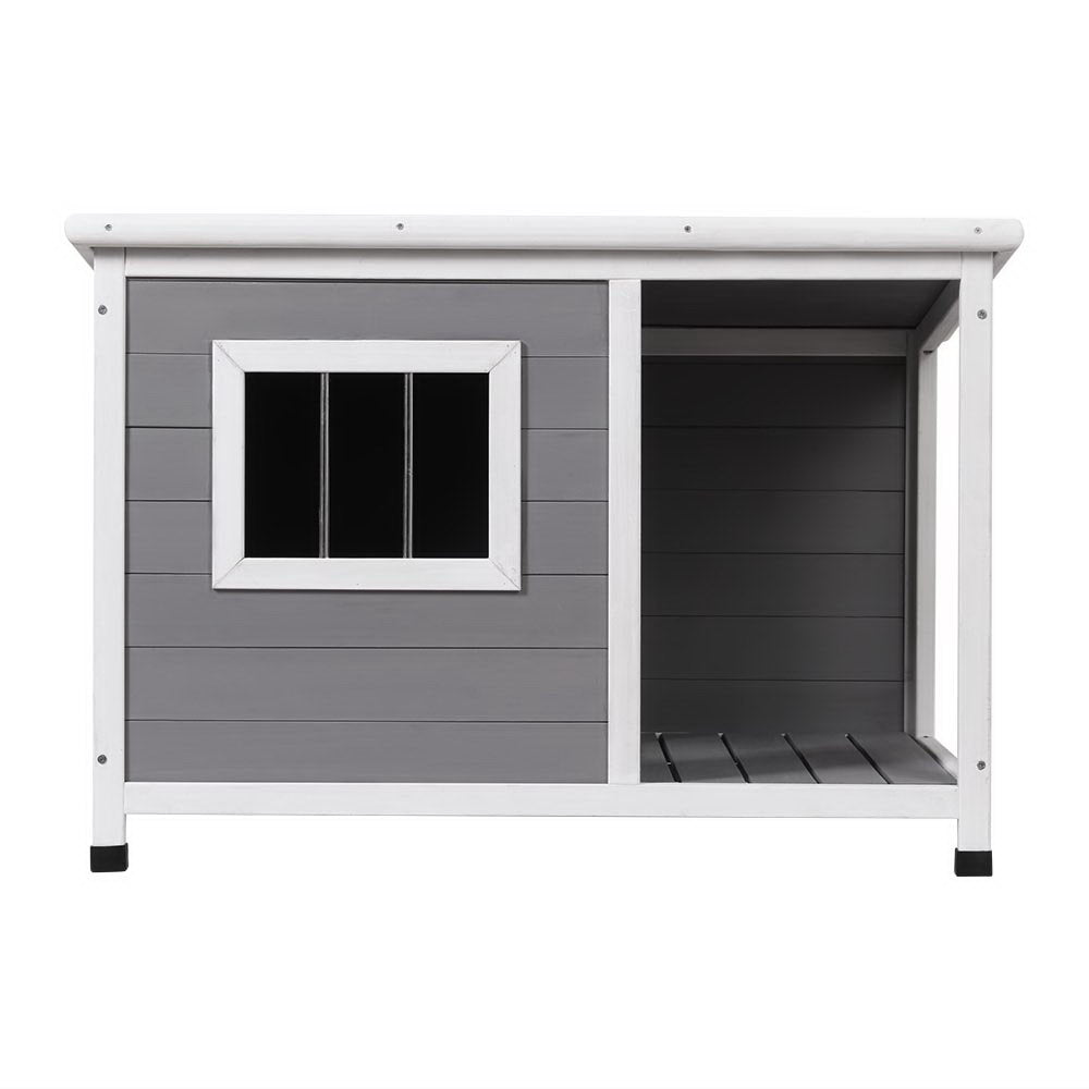 Dog Kennels: i.Pet Dog Kennel House Large Wooden Outdoor Pet Kennels Indoor Puppy Cabin Log