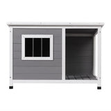 Dog Kennels: i.Pet Dog Kennel House Large Wooden Outdoor Pet Kennels Indoor Puppy Cabin Log