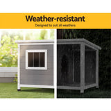 Dog Kennels: i.Pet Dog Kennel House Large Wooden Outdoor Pet Kennels Indoor Puppy Cabin Log
