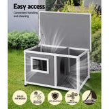 Dog Kennels: i.Pet Dog Kennel House Large Wooden Outdoor Pet Kennels Indoor Puppy Cabin Log