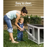 Dog Kennels: i.Pet Dog Kennel House Large Wooden Outdoor Pet Kennels Indoor Puppy Cabin Log