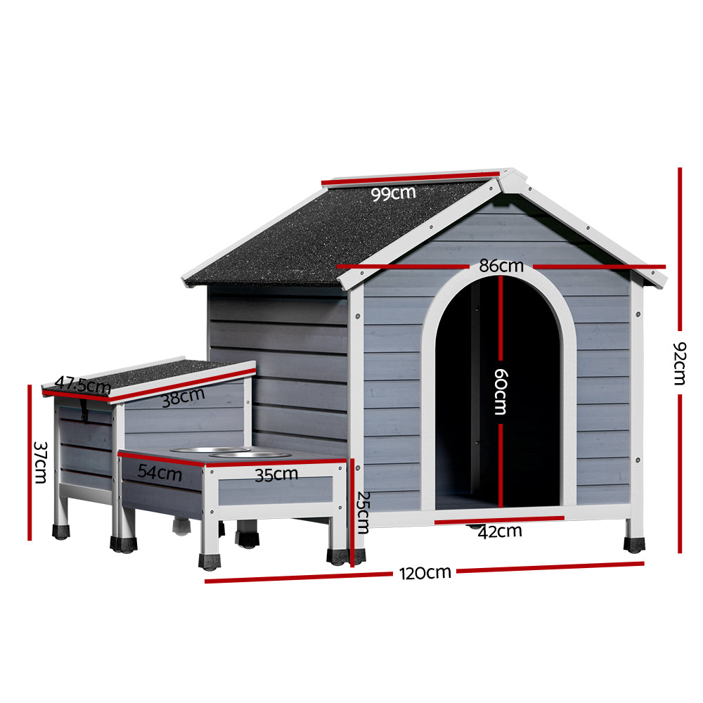 Dog Kennels: i.Pet Dog Kennel House Large Wooden Outdoor Pet Kennels Indoor Puppy Cabin
