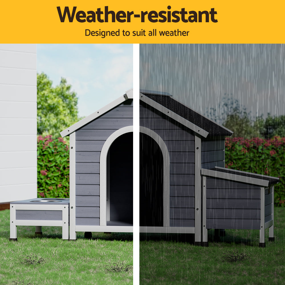 Dog Kennels: i.Pet Dog Kennel House Large Wooden Outdoor Pet Kennels Indoor Puppy Cabin