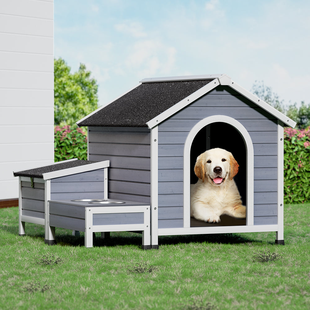 Dog Kennels: i.Pet Dog Kennel House Large Wooden Outdoor Pet Kennels Indoor Puppy Cabin