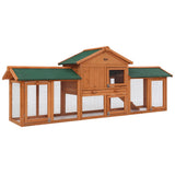 i.Pet Chicken Coop Rabbit Hutch 220cm x 44cm x 84cm Large Chicken Coop Run Wooden Outdoor Cage House