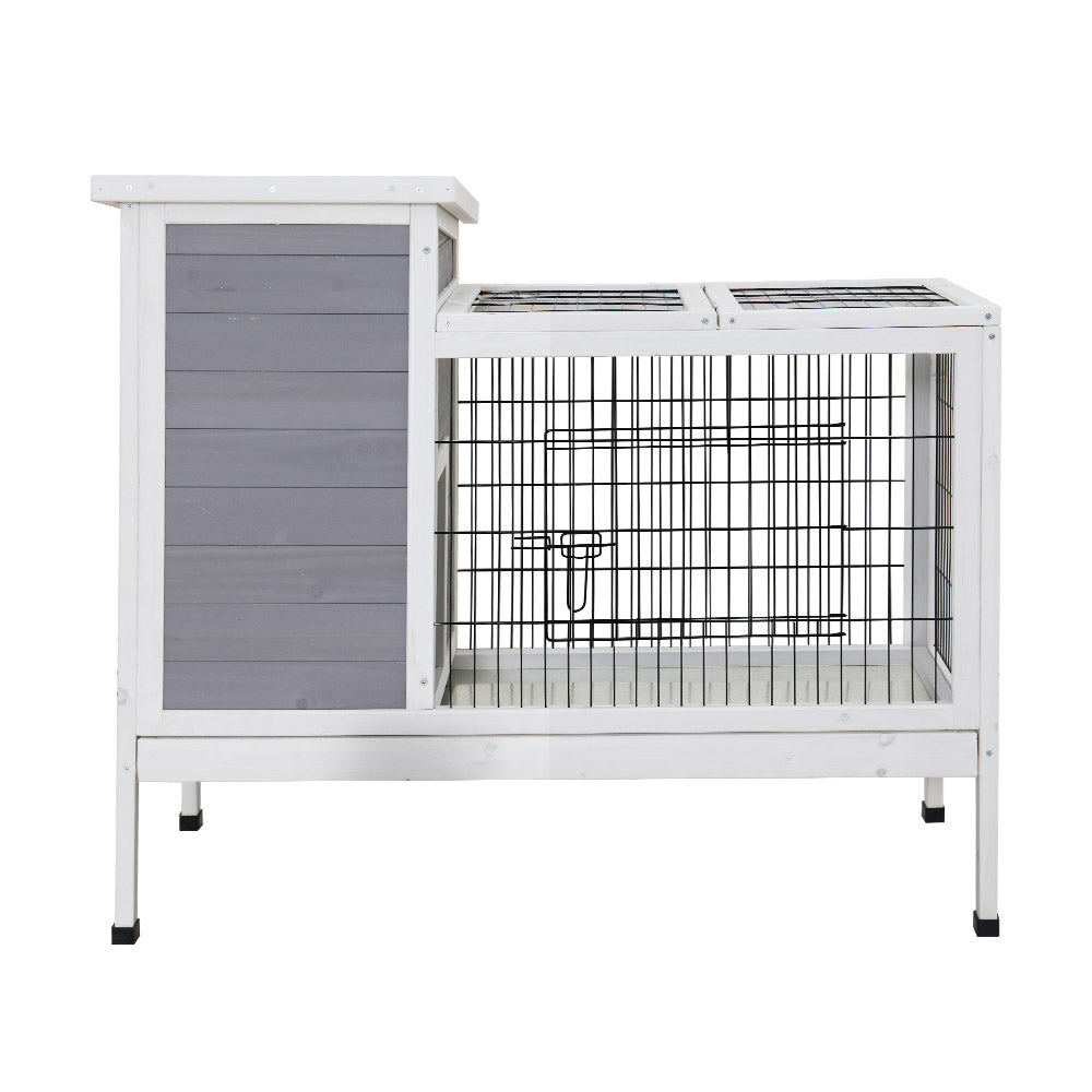 Small Animal Habitats & Cages: i.Pet Rabbit Hutch Chicken Coop 97cm x 49cm x 86cm Chicken Coop Large Run Wooden Outdoor Cage House