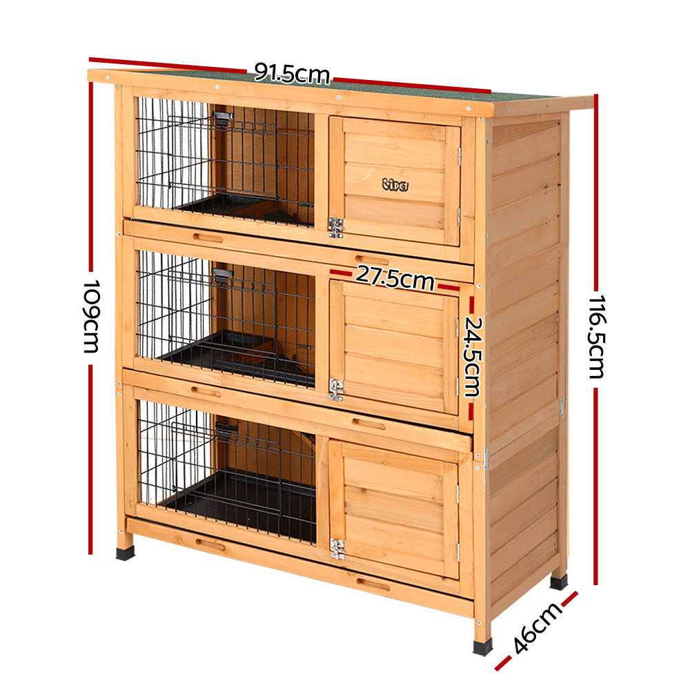 Small Animal Habitats & Cages: i.Pet Rabbit Hutch Chicken Coop 91.5cm x 46cm x 116.5cm Chicken Coop Large House Cage Run Wooden Outdoor