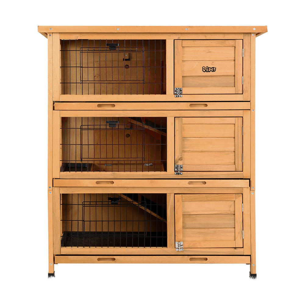 Small Animal Habitats & Cages: i.Pet Rabbit Hutch Chicken Coop 91.5cm x 46cm x 116.5cm Chicken Coop Large House Cage Run Wooden Outdoor