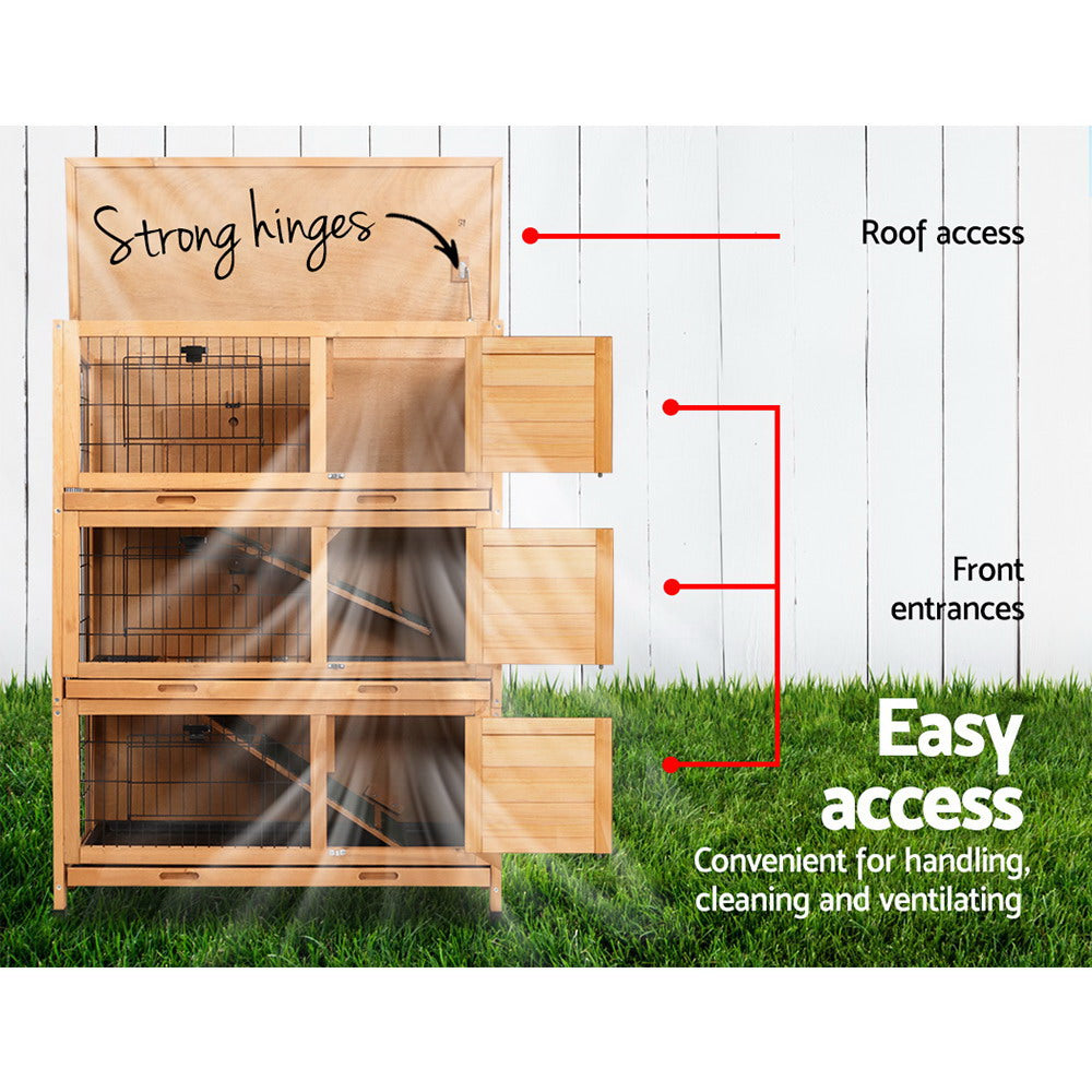 Small Animal Habitats & Cages: i.Pet Rabbit Hutch Chicken Coop 91.5cm x 46cm x 116.5cm Chicken Coop Large House Cage Run Wooden Outdoor