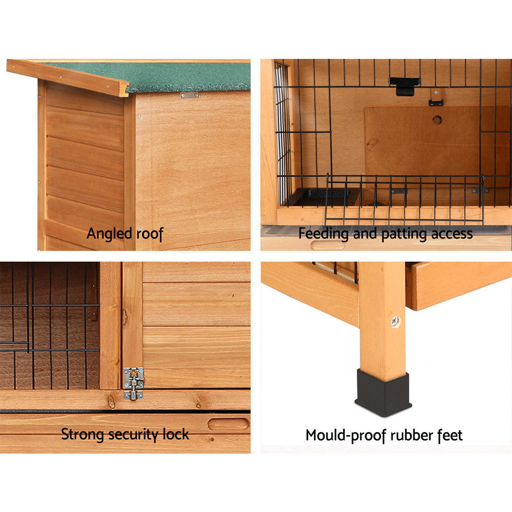Small Animal Habitats & Cages: i.Pet Rabbit Hutch Chicken Coop 91.5cm x 46cm x 116.5cm Chicken Coop Large House Cage Run Wooden Outdoor