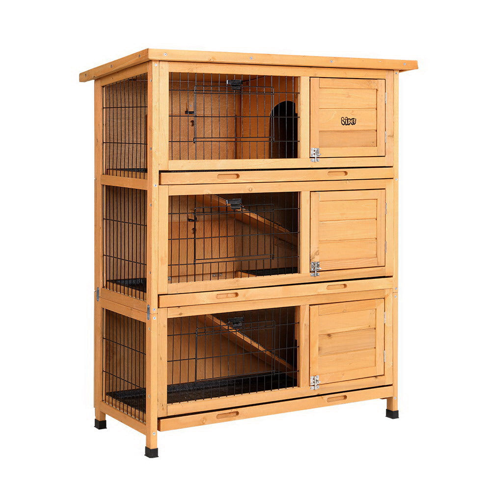 Small Animal Habitats & Cages: i.Pet Rabbit Hutch Chicken Coop 91.5cm x 46cm x 116.5cm Chicken Coop Large House Cage Run Wooden Outdoor