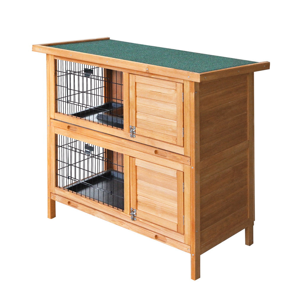 Small Animal Habitats & Cages: i.Pet Rabbit Hutch Chicken Coop 91.5cm x 45cm x 82cm Chicken Coop Large Wooden House Run Cage