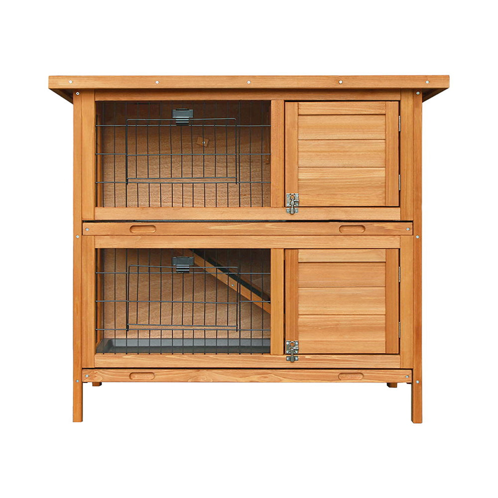 Small Animal Habitats & Cages: i.Pet Rabbit Hutch Chicken Coop 91.5cm x 45cm x 82cm Chicken Coop Large Wooden House Run Cage