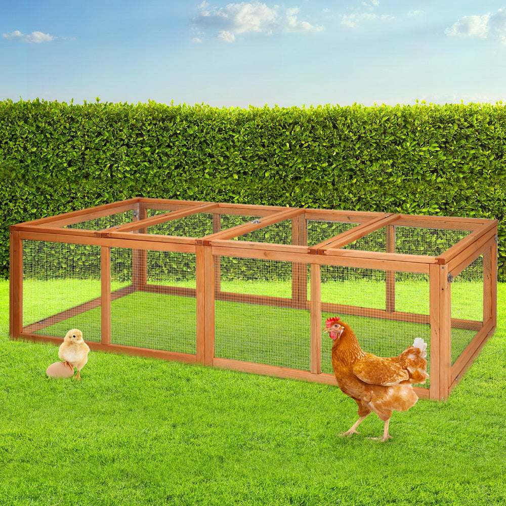 Small Animal Habitats & Cages: i.Pet Chicken Coop Rabbit Hutch 180cm Extra Large Wooden Chicken House Run XL Hen Cage