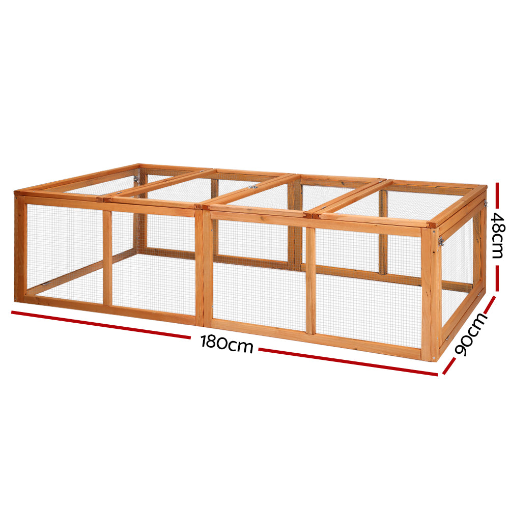 Small Animal Habitats & Cages: i.Pet Chicken Coop Rabbit Hutch 180cm Extra Large Wooden Chicken House Run XL Hen Cage