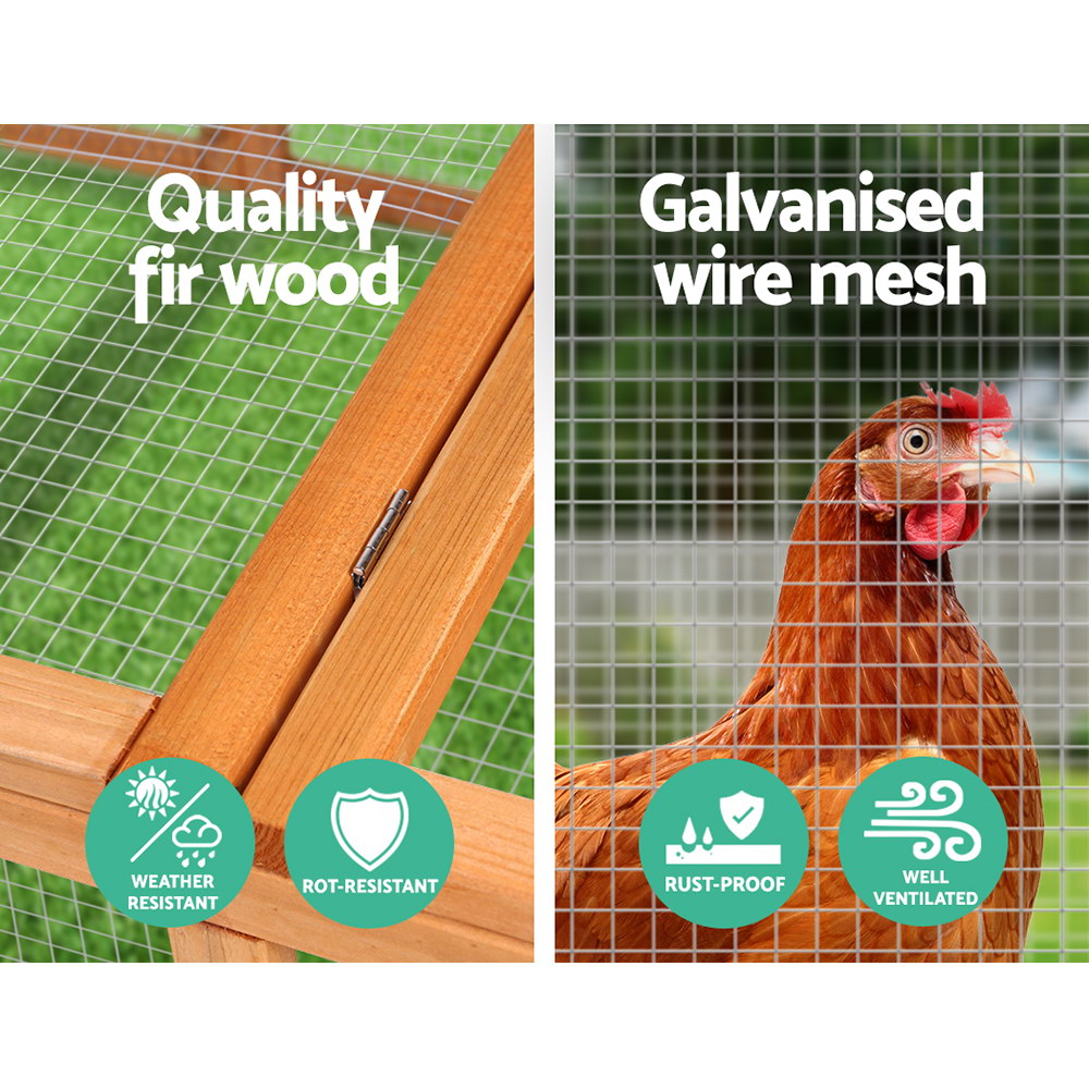 Small Animal Habitats & Cages: i.Pet Chicken Coop Rabbit Hutch 180cm Extra Large Wooden Chicken House Run XL Hen Cage
