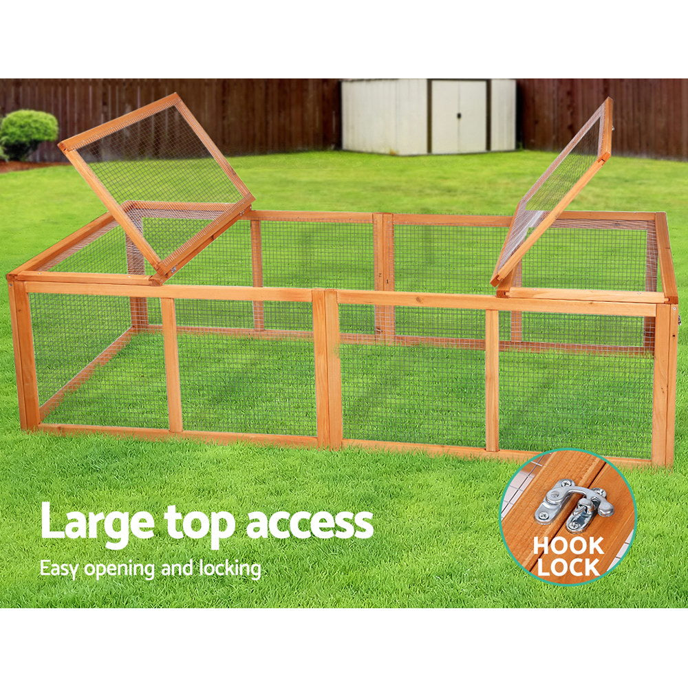 Small Animal Habitats & Cages: i.Pet Chicken Coop Rabbit Hutch 180cm Extra Large Wooden Chicken House Run XL Hen Cage