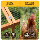Coop & Hutch Accessories: i.Pet Chicken Coop Wooden Pet Run Rabbit Hutch Large Outdoor Cage with Play Area Brown