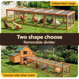 Coop & Hutch Accessories: i.Pet Chicken Coop Wooden Pet Run Rabbit Hutch Large Outdoor Cage with Play Area Brown