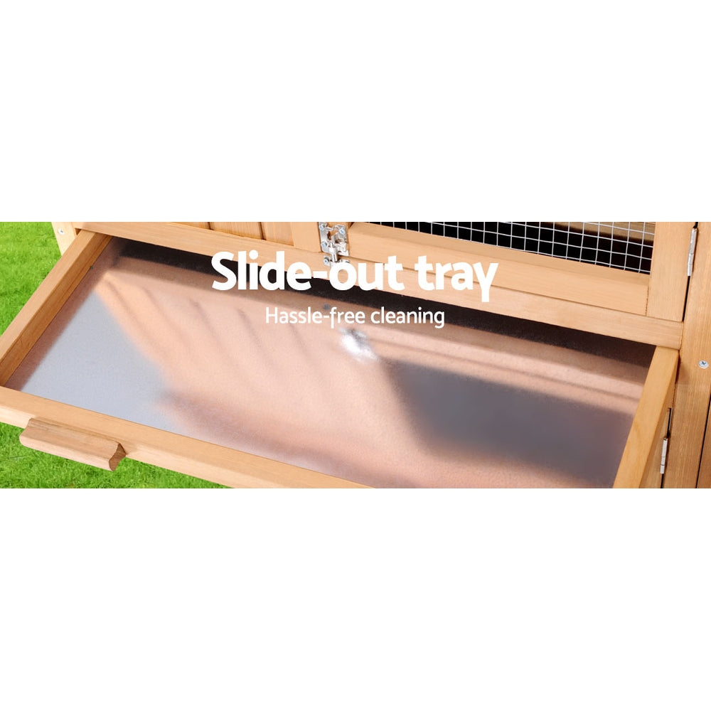 Small Animal Habitats & Cages: i.Pet Chicken Coop Rabbit Hutch 138cm x 44cm x 85cm Large Chicken Coop House Run Cage Wooden Outdoor