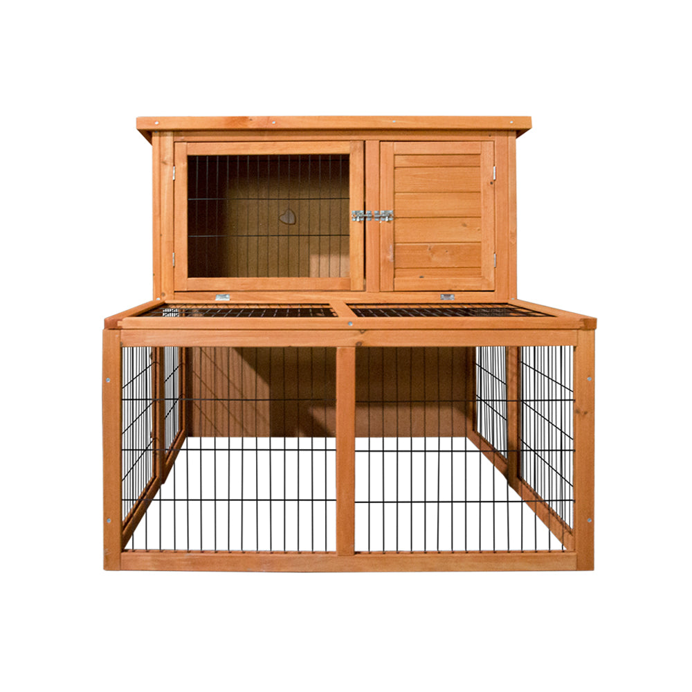 Small Animal Habitats & Cages: i.Pet Chicken Coop Rabbit Hutch 96cm x 96cm x 100cm Large Chicken Coop Run Wooden Cage Outdoor House