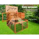 i.Pet Chicken Coop 96cm x 96cm x 100cm Rabbit Hutch Large Run Wooden Cage Outdoor House