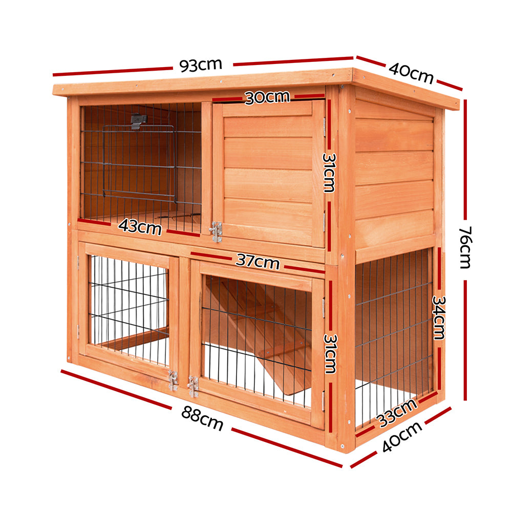Small Animal Habitats & Cages: i.Pet Chicken Coop Rabbit Hutch 88cm x 40cm x 76cm Large Chicken Coop House Run Wooden Cage Outdoor