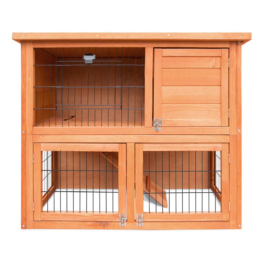 Small Animal Habitats & Cages: i.Pet Chicken Coop Rabbit Hutch 88cm x 40cm x 76cm Large Chicken Coop House Run Wooden Cage Outdoor