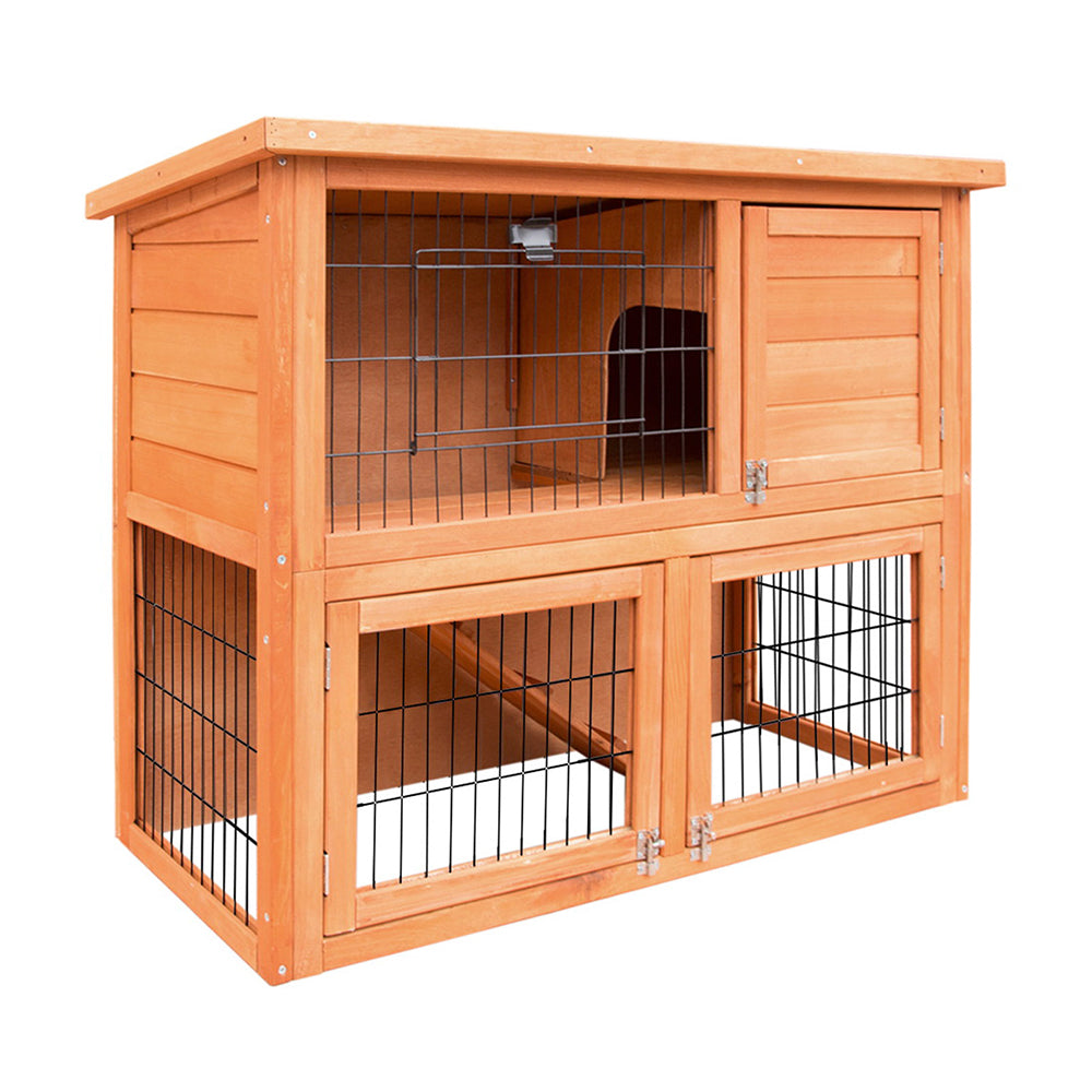 Small Animal Habitats & Cages: i.Pet Chicken Coop Rabbit Hutch 88cm x 40cm x 76cm Large Chicken Coop House Run Wooden Cage Outdoor