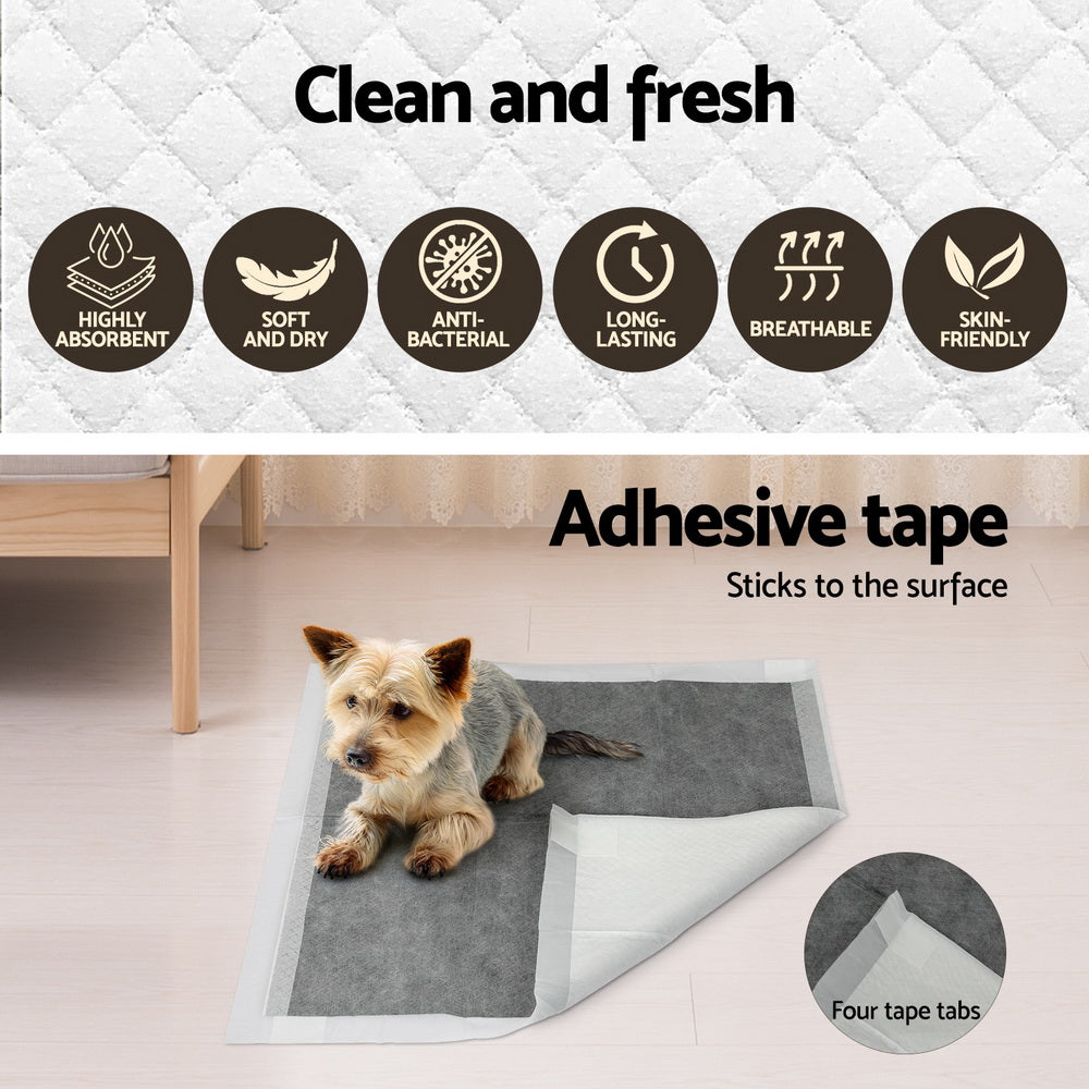 Dog Training Aids: i.Pet Pet Training Pads 200pcs 60x60cm Puppy Dog Toilet Pee Indoor Super Absorbent Grey