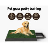 Dog Training Aids: i.Pet Pet Training Pad Dog Potty Toilet Large Portable With Tray Grass 2 Mats