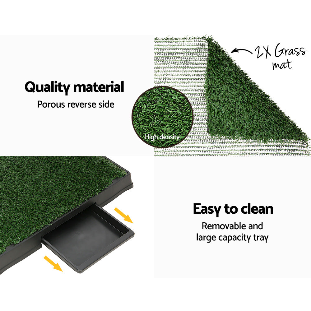 Dog Training Aids: i.Pet Pet Training Pad Dog Potty Toilet Large Portable With Tray Grass 2 Mats