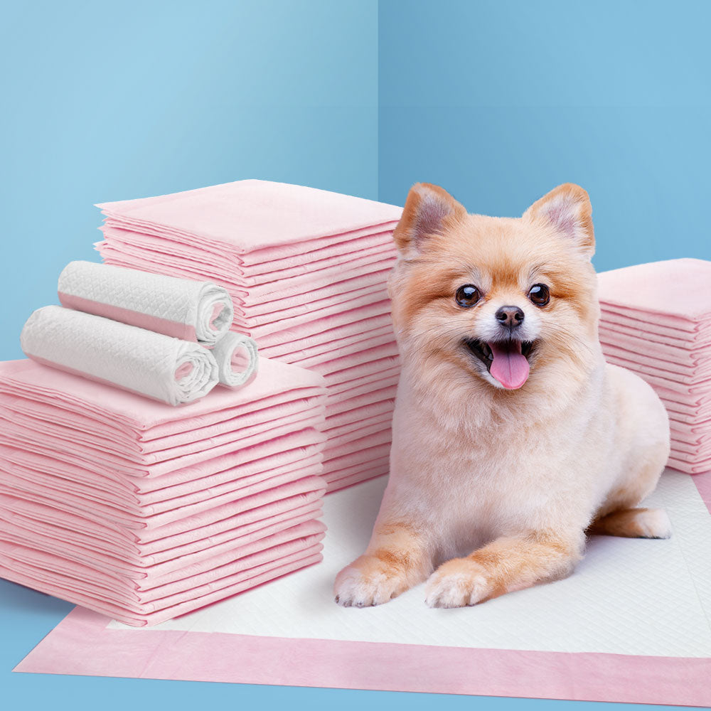 Dog Training Aids: i.Pet Pet Training Pads 400pcs 60x60cm Puppy Dog Toilet Pee Indoor Super Absorbent Pink