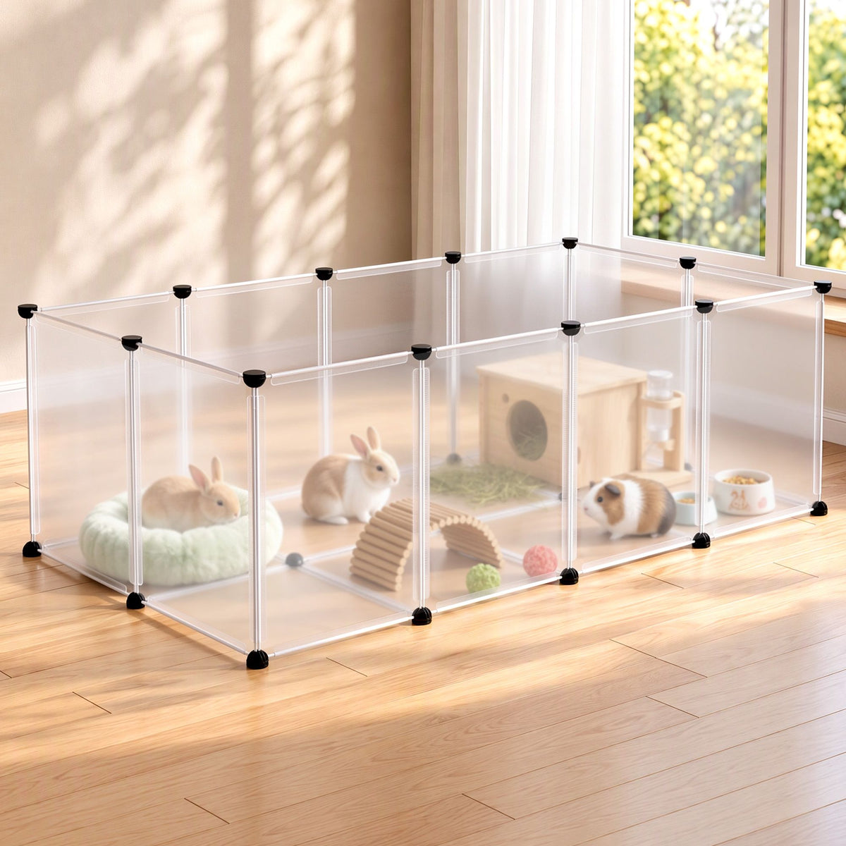 i.Pet Pet Dog Playpen 20 Panels with Baseboard DIY Enclosure