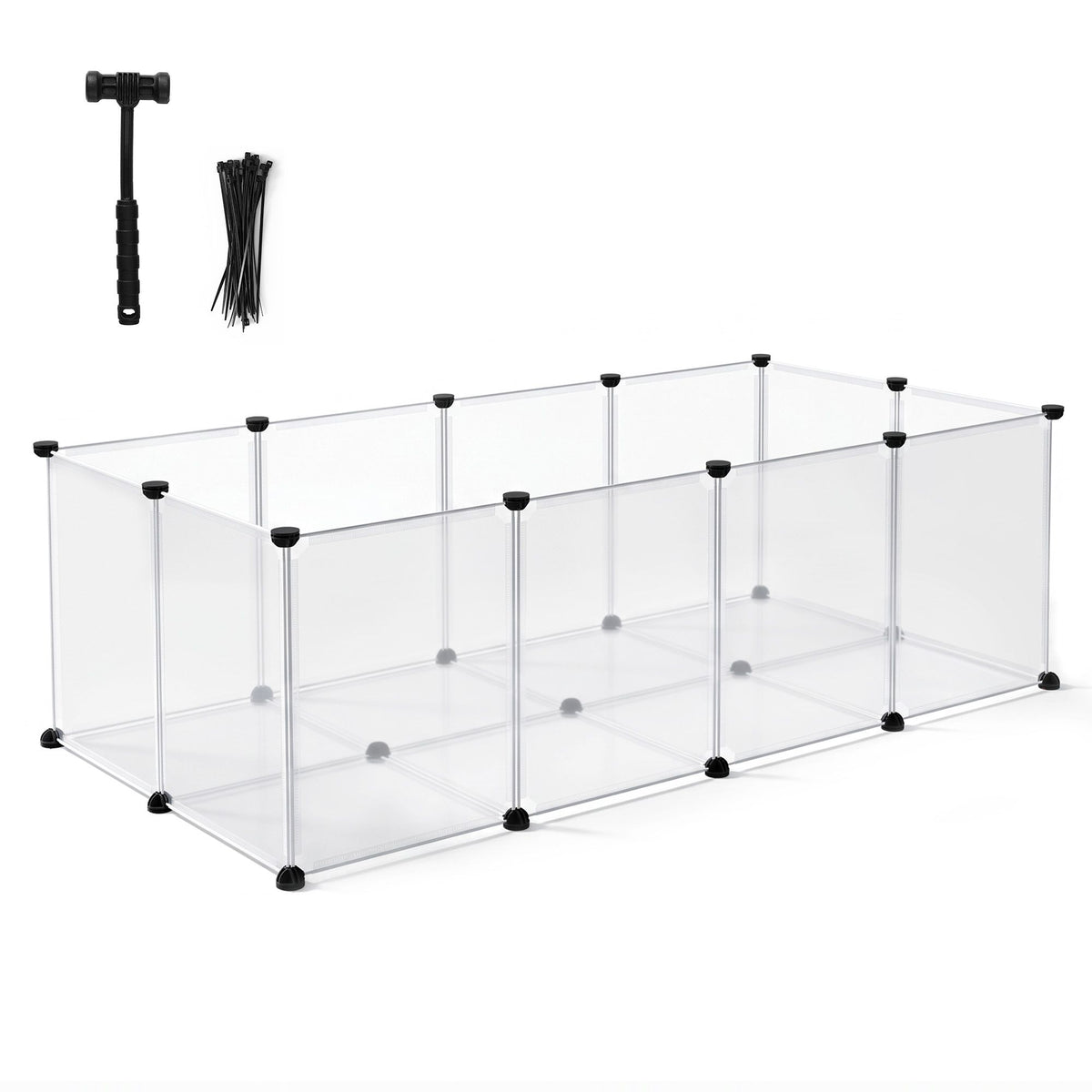 i.Pet Pet Dog Playpen 20 Panels with Baseboard DIY Enclosure