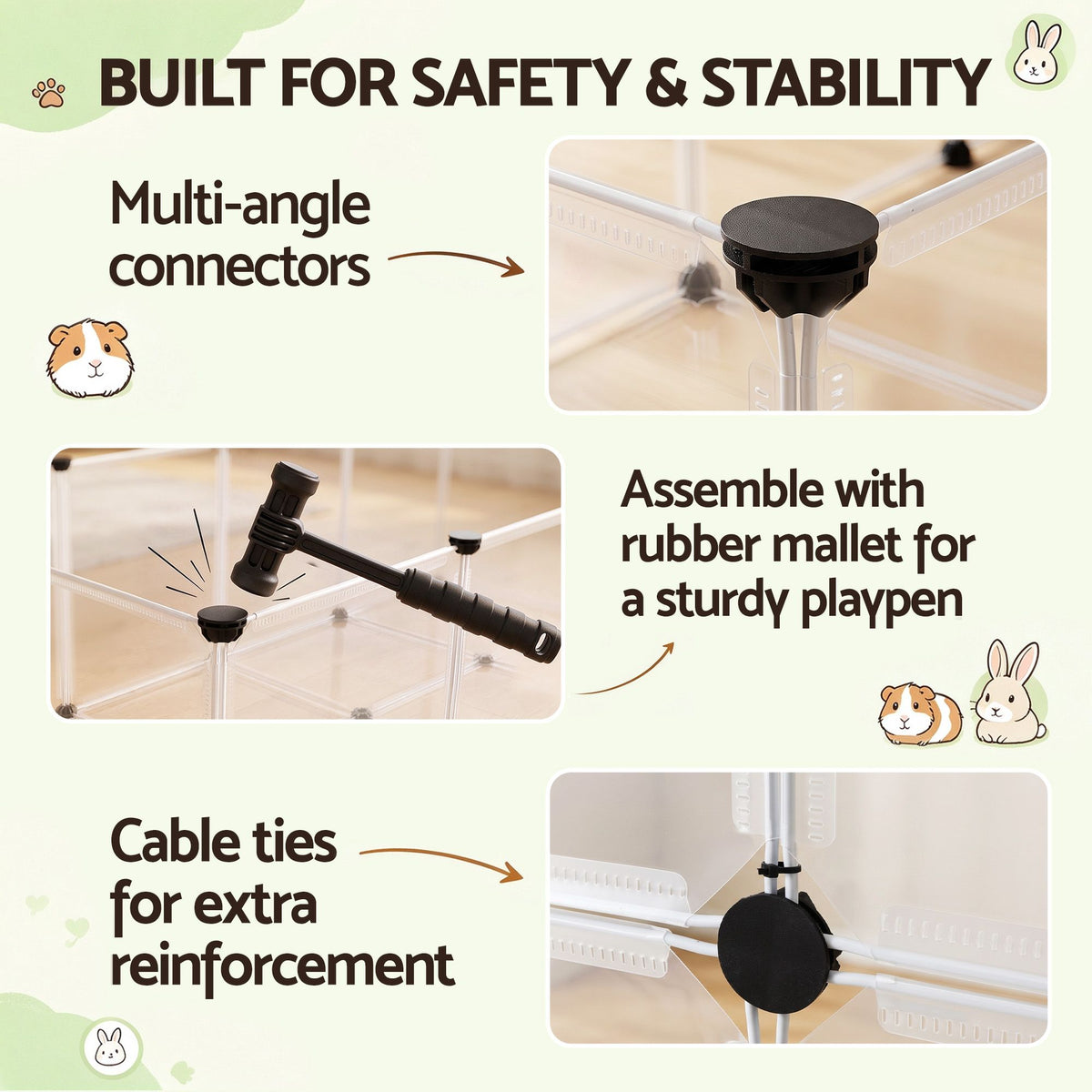 i.Pet Pet Dog Playpen 20 Panels with Baseboard DIY Enclosure
