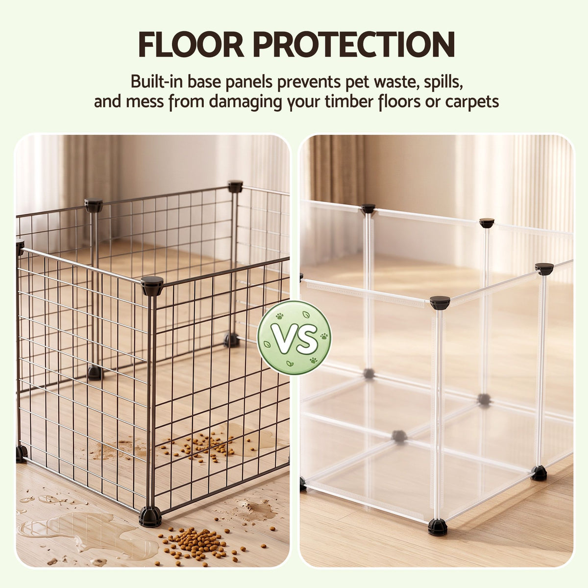 i.Pet Pet Dog Playpen 20 Panels with Baseboard DIY Enclosure