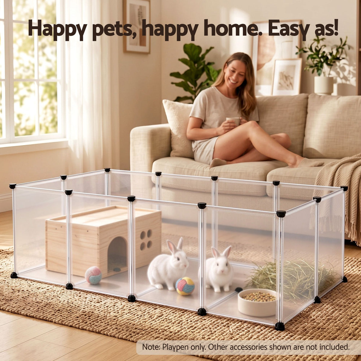 i.Pet Pet Dog Playpen 20 Panels with Baseboard DIY Enclosure