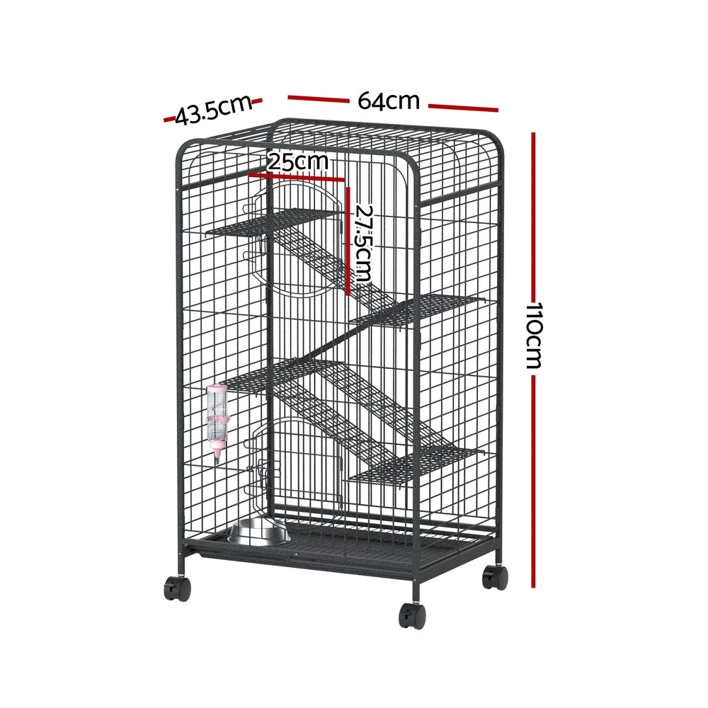 Small Animal Habitats & Cages: i.Pet Rabbit Cage Indoor Hutch Guinea Pig Bird Ferret Cat Hamster 110cm 4 Level